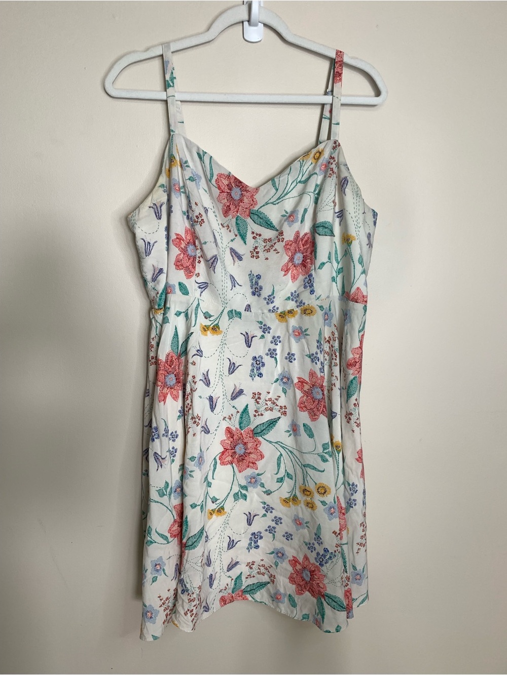 Old Navy White Colourful Floral Mini Dress - Picture 3 of 8